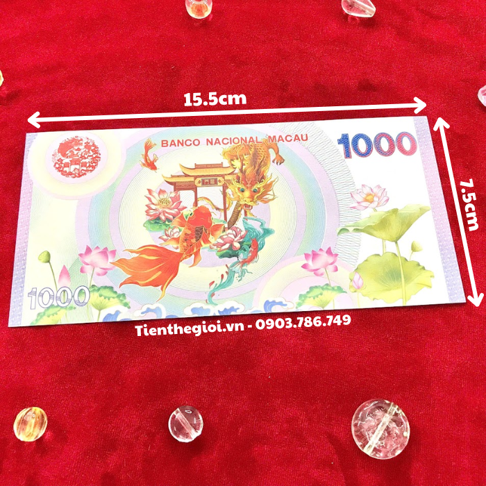 Tiền Lưu Niệm 1000 Macao Mã Đáo Thành Công Cá Chép Rồng